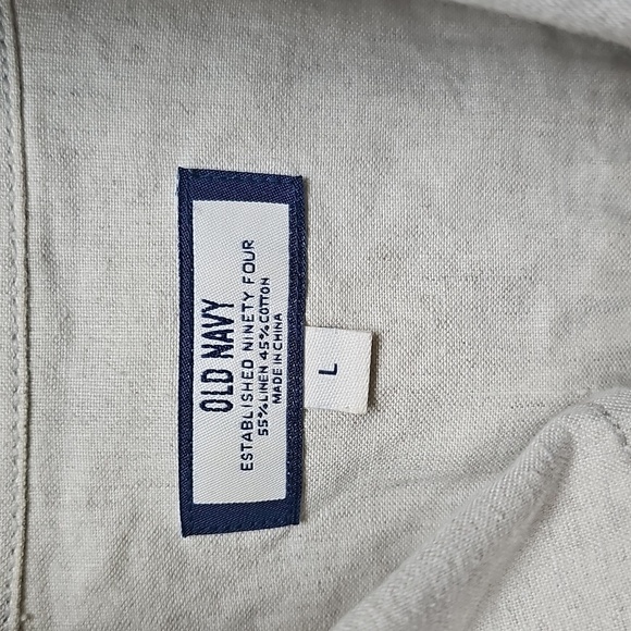 Old Navy Linen Blend Mend Shirt Sz L - Picture 3 of 7